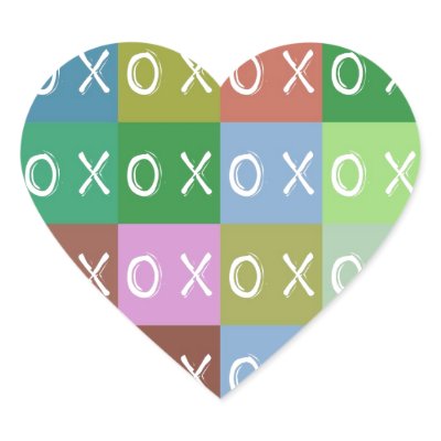 ╳◯╳◯ Hugs & Kisses! Heart Shaped Stickers by JayneLogan