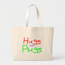 Hugs not Plugs (Red) Canvas Bags