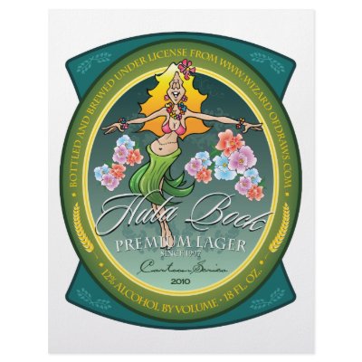 Hula Bock Label by wizardofdraws