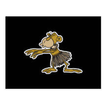 hula dancing monkey post card