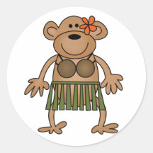 Hula Dancing Monkey Sticker