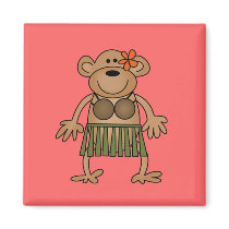 Hula Dancing Monkey Tshirts and Gifts Refrigerator Magnets