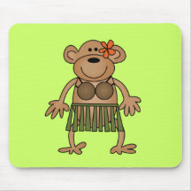 Hula Dancing Monkey Tshirts and Gifts Mouse Pads
