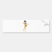 Hula Girl Bumper Sticker