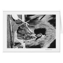 Hula Girl with Outrigger Canoe Hawaii Photograph Cards