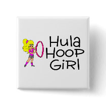 Hula Hoop Girl 2 Pinback Button