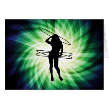 Hula Hoop Girl; Cool Greeting Card