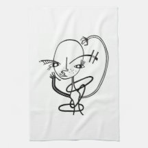 "Hula Hoop Girl" kitchen towel