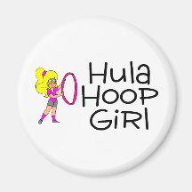 Hula Hoop Girl Refrigerator Magnet