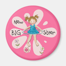 Hula Hoop New Big Sister Fridge Magnet
