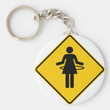 Hula Hoop Zone Highway Sign Keychain