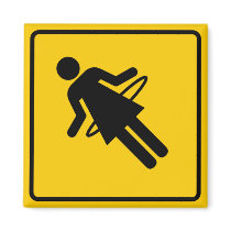 Hula Hoop Zone Highway Sign Refrigerator Magnet