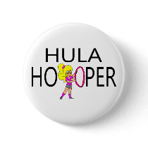 Hula Hooper Girl Button
