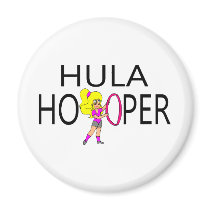 Hula Hooper Girl Fridge Magnets