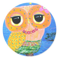 Hula Hoot Round Sticker