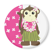 Hula Monkey Refrigerator Magnets