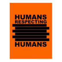 Humains respectant des humains carte postale