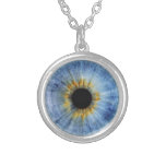 Human blue eyeball necklace