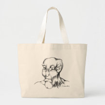 Human Head: Grumpy Tote Bags