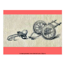 Human-powered two-wheeled carts Ukiyo-e. Post Cards