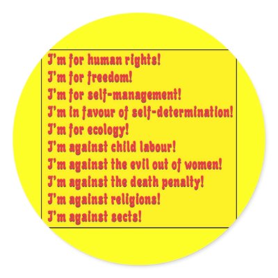 Human rights round stickers by Cactus42