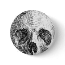 Human skull anatomy sketch drawing pinback buttons