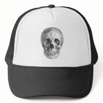 Human skull anatomy sketch drawing trucker hats