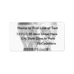 Human skull anatomy sketch drawing address label