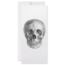 Human skull anatomy sketch drawing rack card design