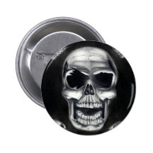 Human Skulls Black Button