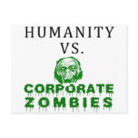 Humanity vs. Corporate Zombies Post Cards