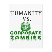 Humanity vs. Corporate Zombies Post Cards