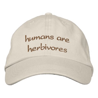 humans are herbivores embroidered baseball cap by allinharmony