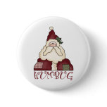 Humbug Santa Christmas Button