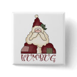 Humbug Santa Christmas Button