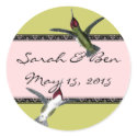 Humming Birds Grunge Hearts with Wings stickers