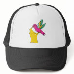 Hummingbird 3 ~ Vintage Forties Tattoo Bird Art Mesh Hat
