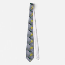 Hummingbird and columbine Red flowers Neck Ties