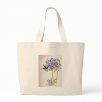 Hummingbird and Flowers Canvas Bags