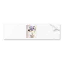 Hummingbird and Flowers Bumper Sticker