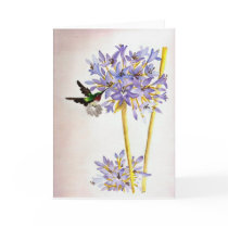 Hummingbird and Flowers Greeting Cards