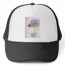 Hummingbird and Flowers Trucker Hats