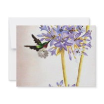 Hummingbird and Flowers Personalized Invitation