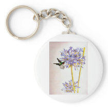 Hummingbird and Flowers Keychain