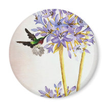 Hummingbird and Flowers Fridge Magnet