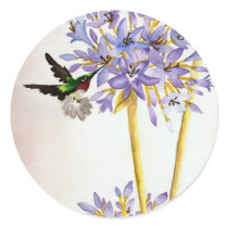 Hummingbird and Flowers Sticker