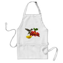 Hummingbird and Zinnias Apron