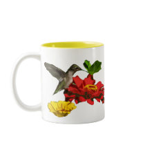Hummingbird and Zinnias Coffee Mug