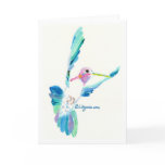 Hummingbird Flight Fine Art Painting Card