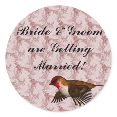 Hummingbird Floral Red Round Sticker by AryadnaDesign